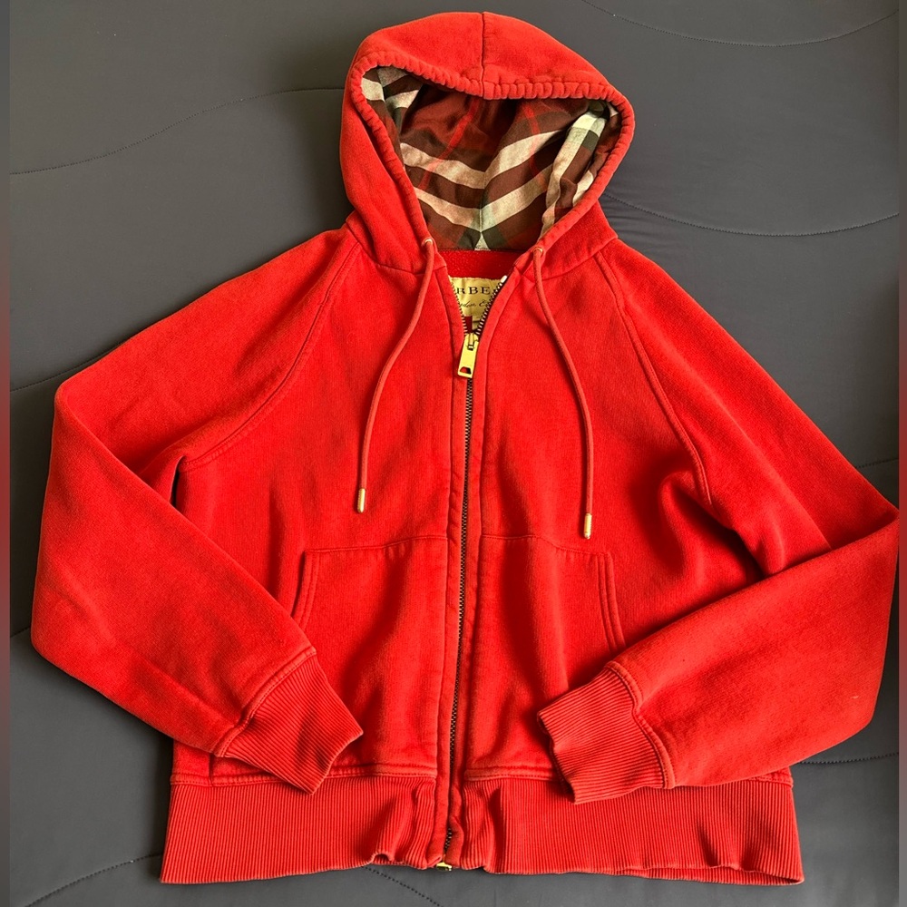 Burberry red Zip-Up Hoodie